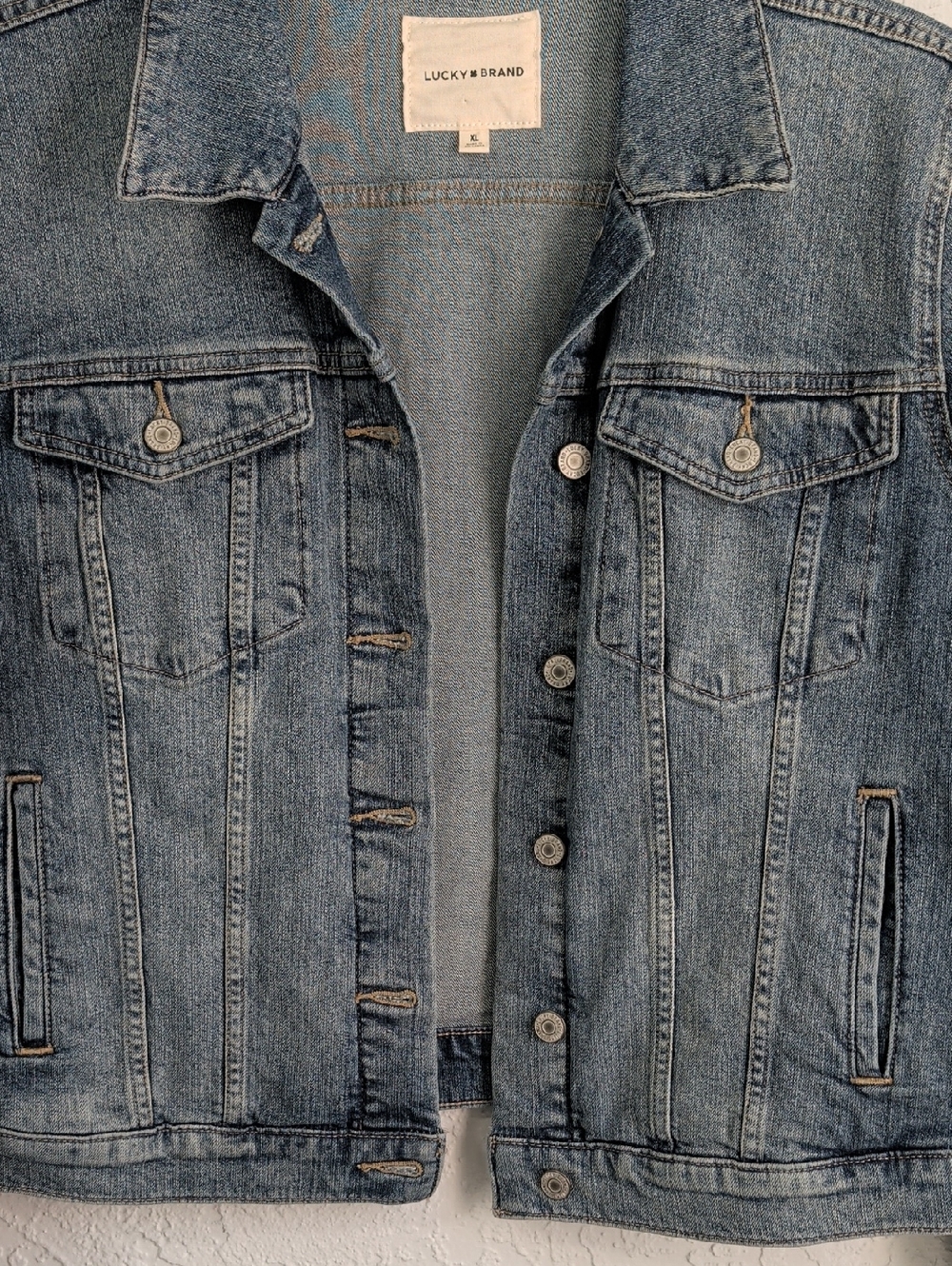 Ladies Lucky Brand Vintage Wash Blue Denim Jacket | Size XL - Picture 4 of 9